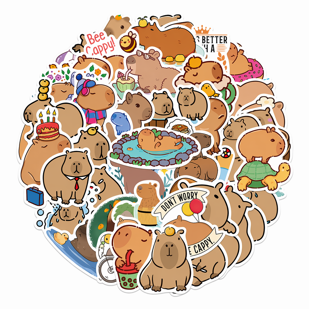 Capybara Stickers: Cute and Waterproof Default