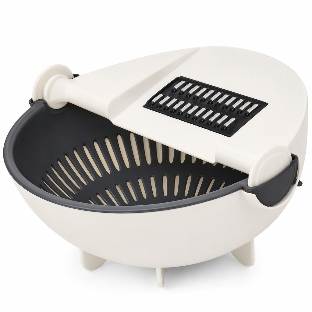 Stainless Steel Vegetable Slicer with Multi-Functional Draining Basket Default