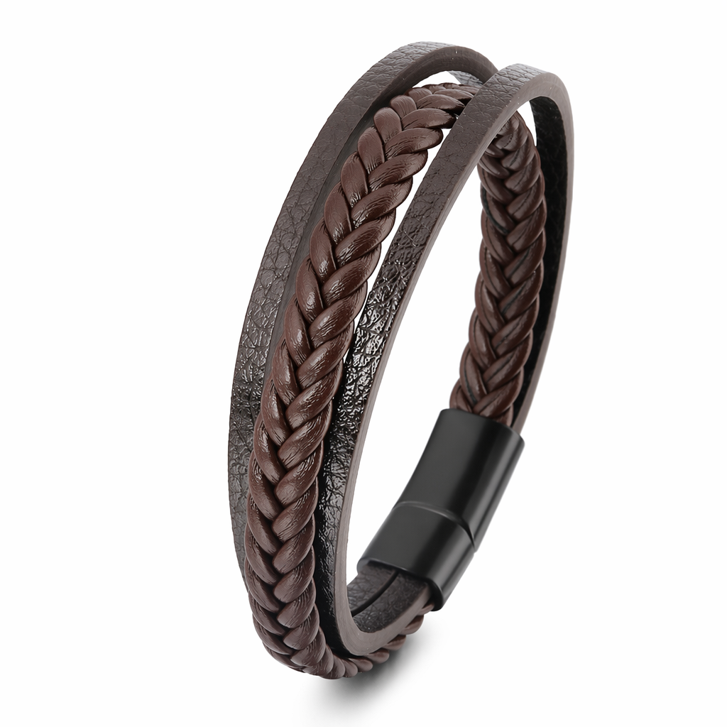 Vegan Leather Bracelet with a Layered Appearance 7