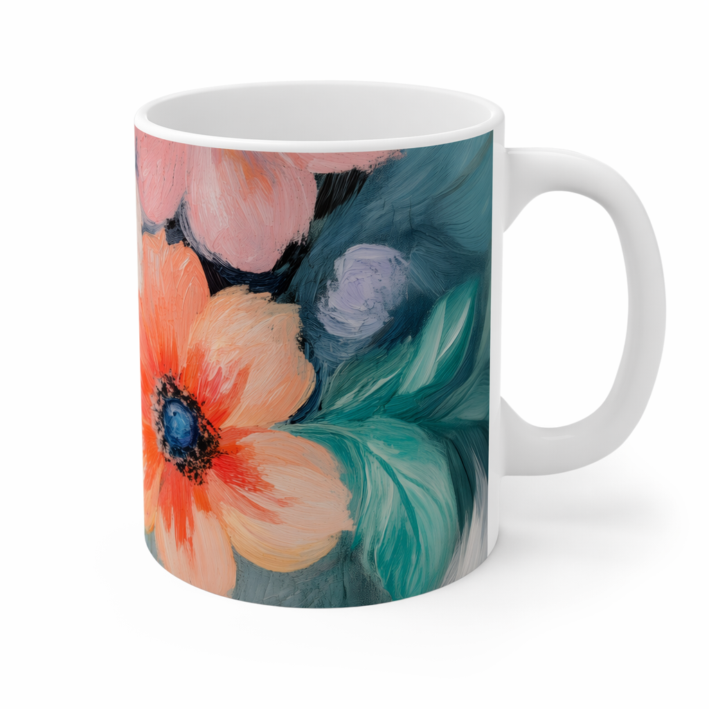 Gentle Blue Floral Patterned Mug Default
