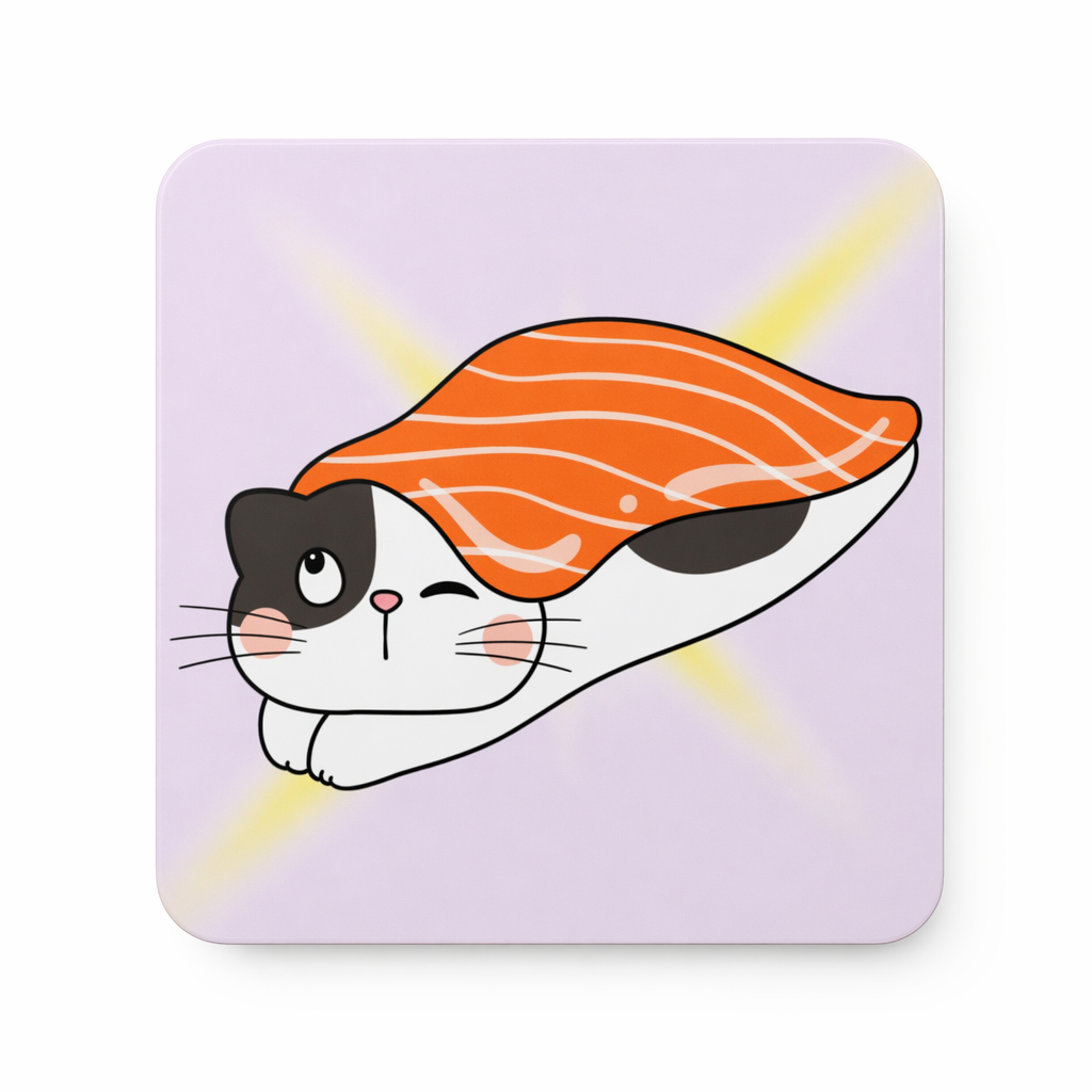 Cute Japanese-inspired Cat Sushi Coasters (Set of 4) Default