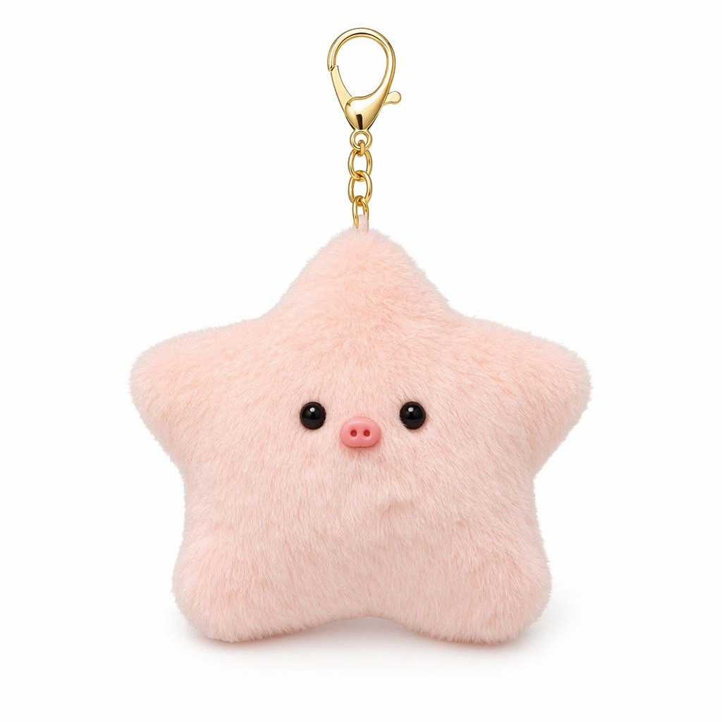 Plush Star Keychain - Cute and Versatile Pink