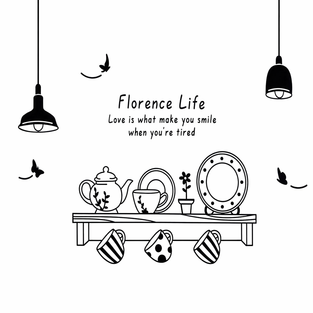 Florence Life Kitchen Removable Wall Stickers - Pack of 3 Default