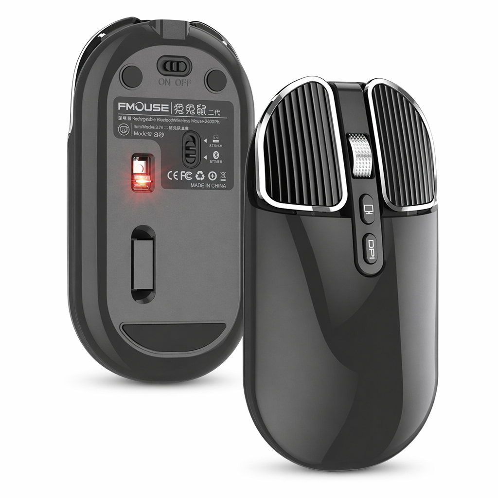 Rechargeable Bluetooth Wireless Mouse - 2400 DPI Black