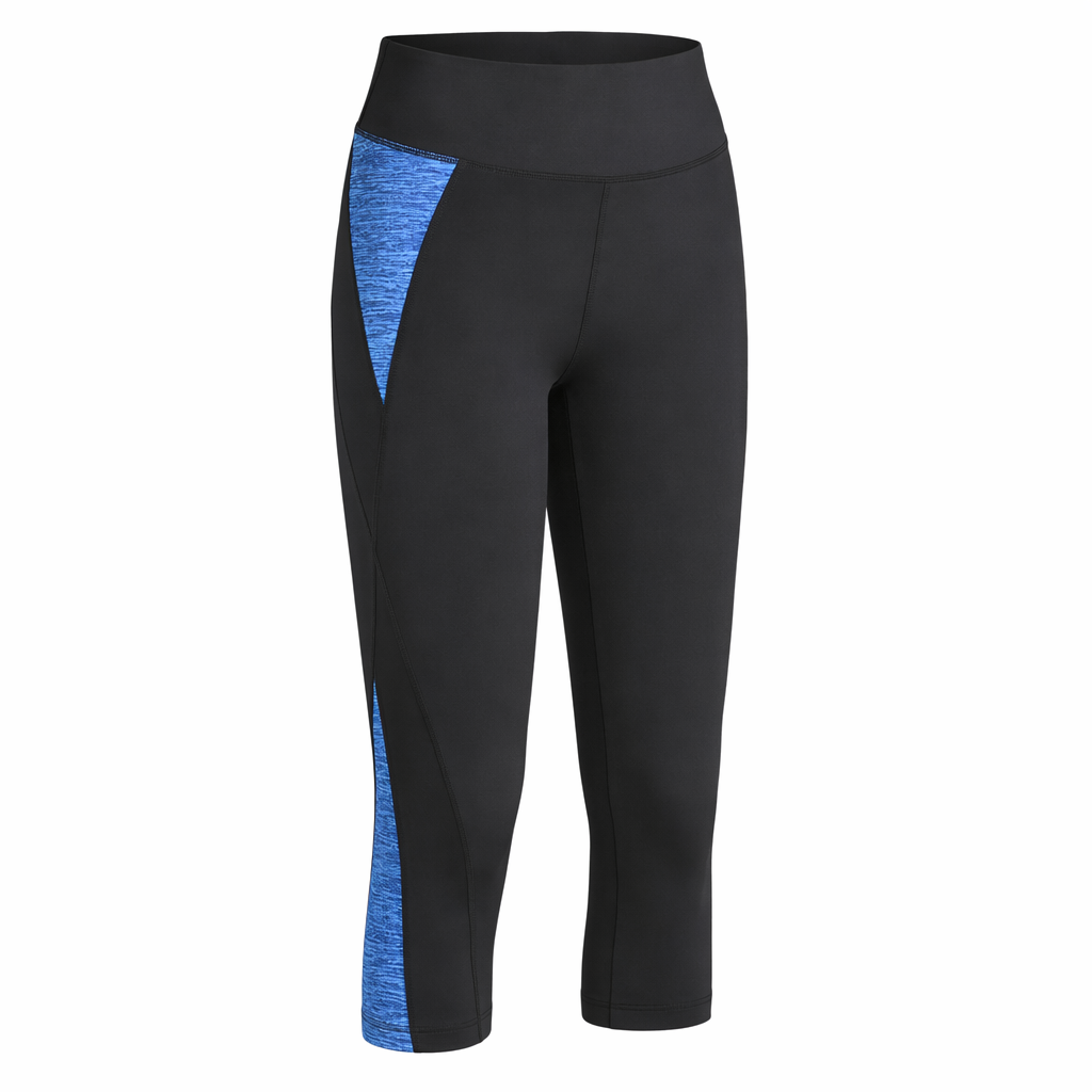 Bicolor Yoga Capris Blue