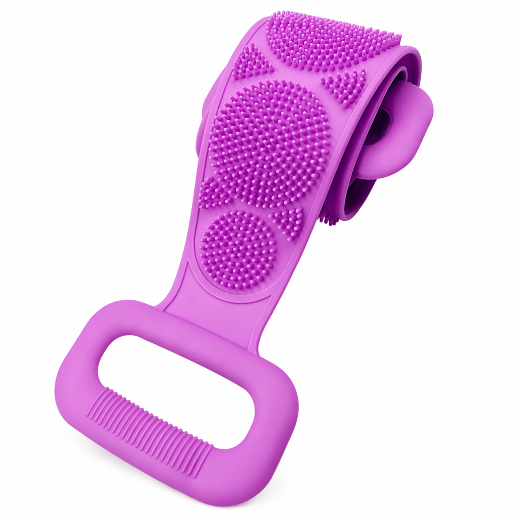 Silicone Scrubbing Belt for Exfoliating the Body Purple