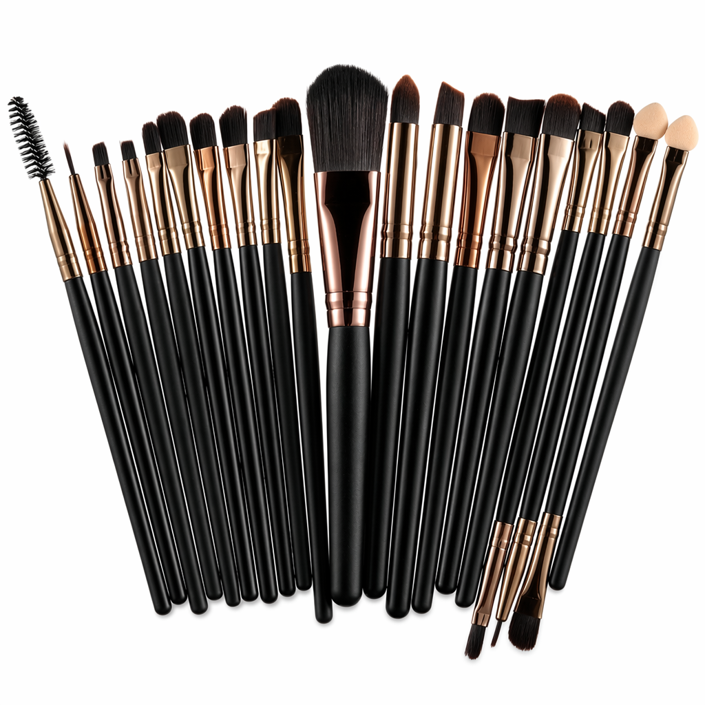 20-Piece Cosmetics Brush Set Black