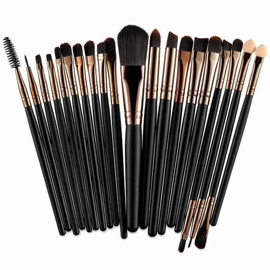 20-Piece Cosmetics Brush Set Black