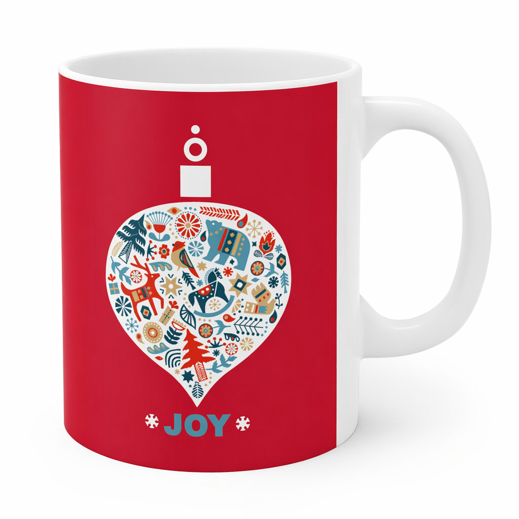 Ceramic 11oz Mug for a Festive Holiday Ornament Default