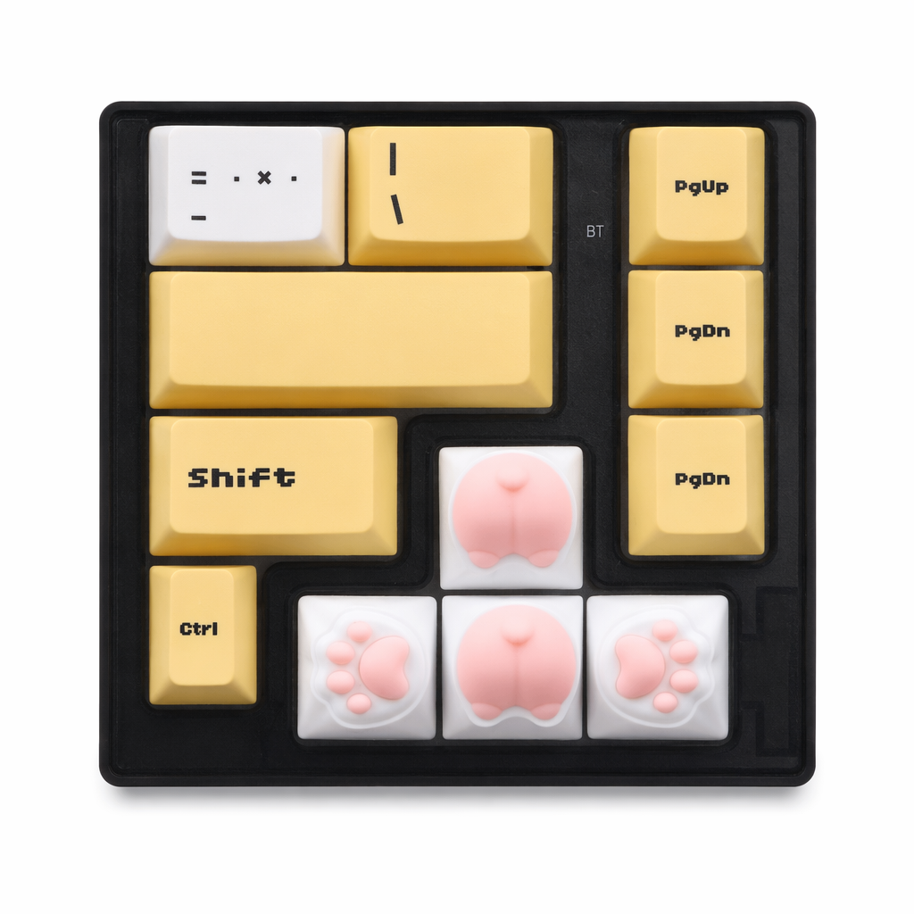 Set of 4 Keycaps with Feline Paws Design Default