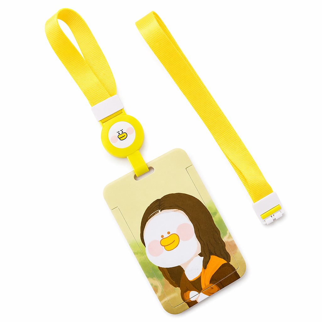 Art Parody Badge Holder with Retractable Lanyard B