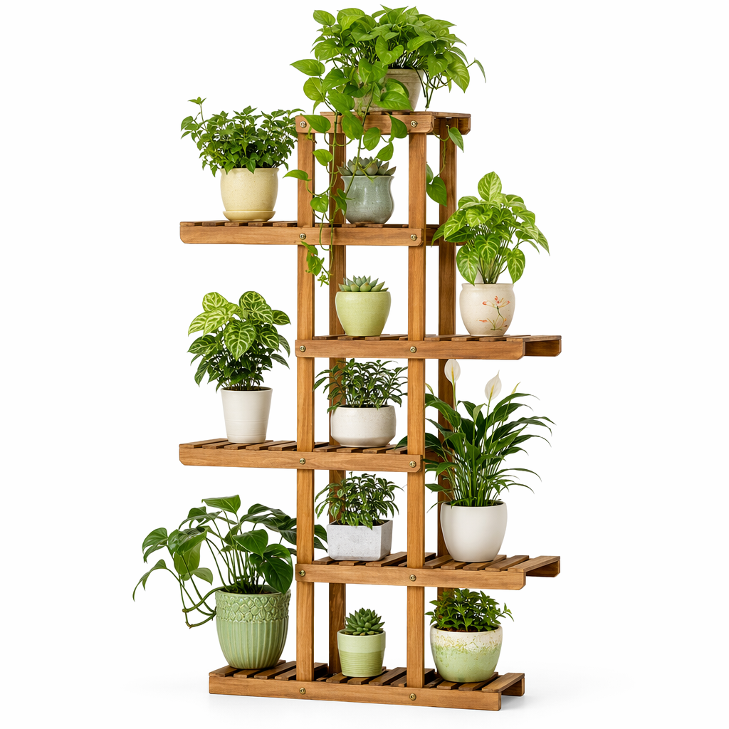 6 Tier Wooden Plant Stand for Indoor Home Decor Default