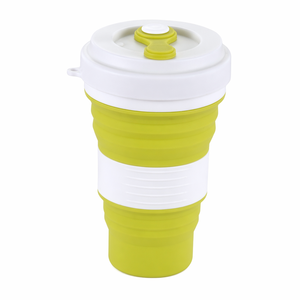 Innovative Collapsible Silicone Coffee Mug for Travel Light Green