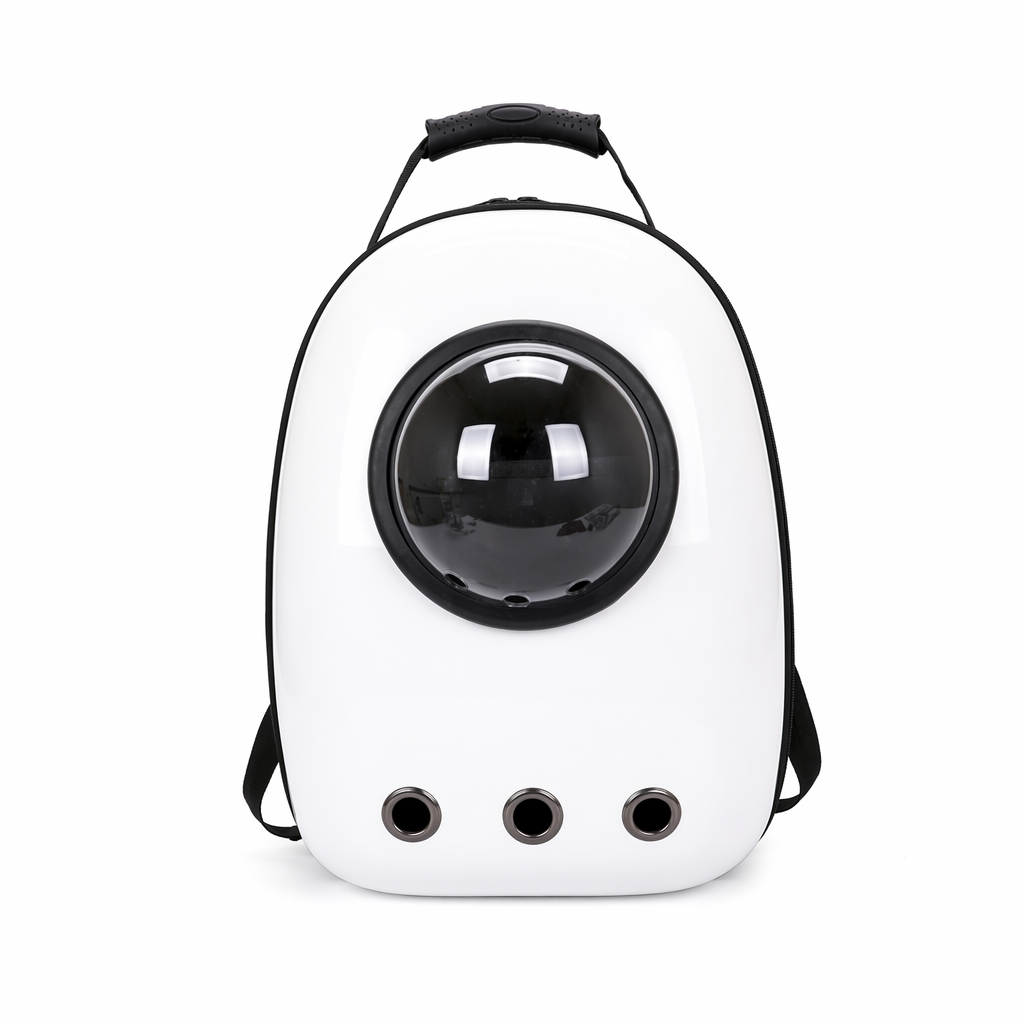 Hard Case Backpack for Traveling with Pets White