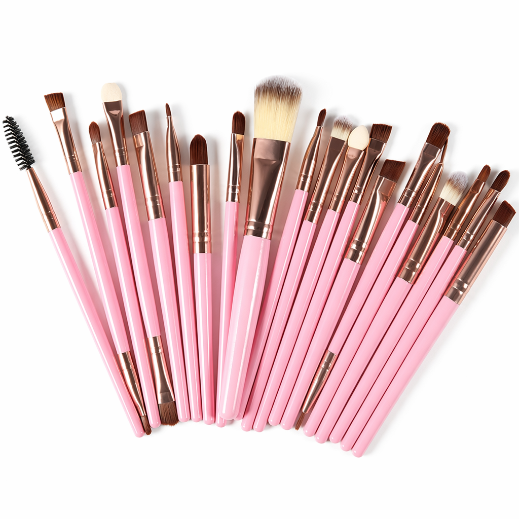 20-Piece Cosmetics Brush Set Pink
