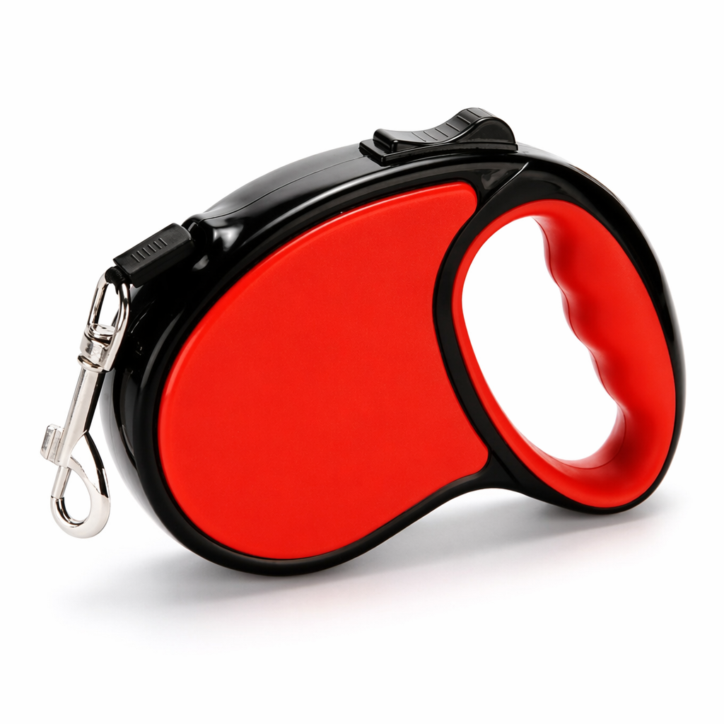5-Meter Long Retractable Leash for Dogs made of Nylon Red