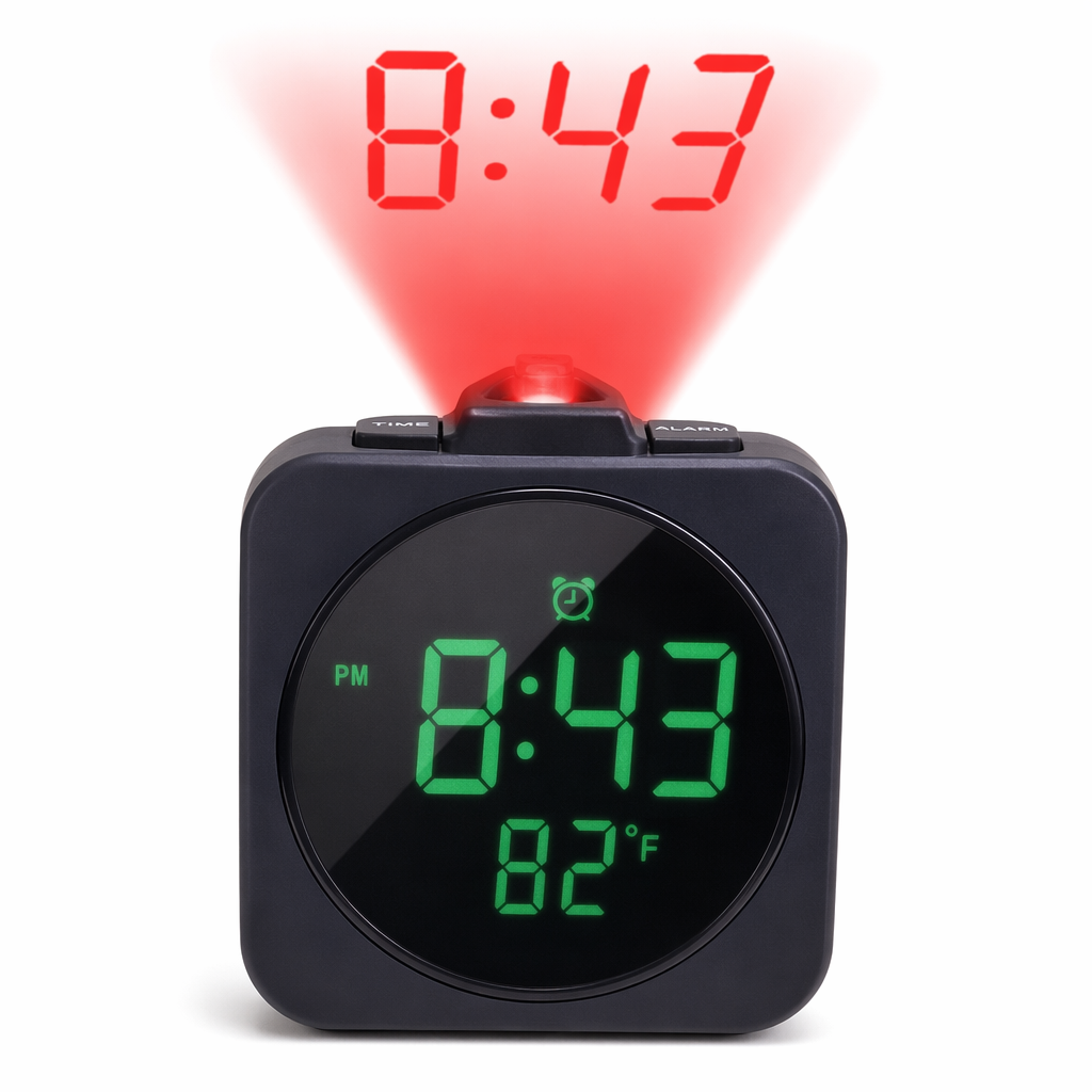 Digital Projection Alarm Clock with Temperature Display Default