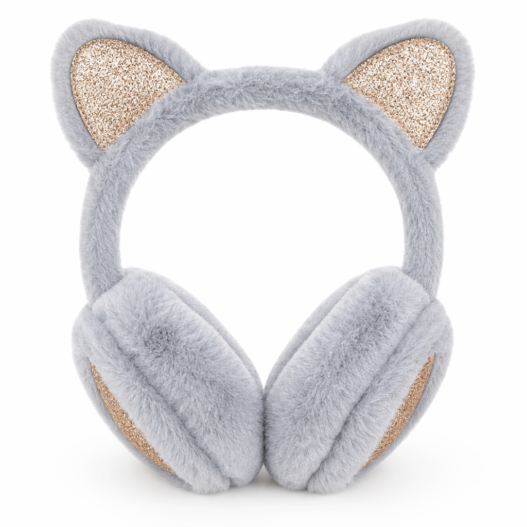 Cat Ear Earmuffs for Girls Gray