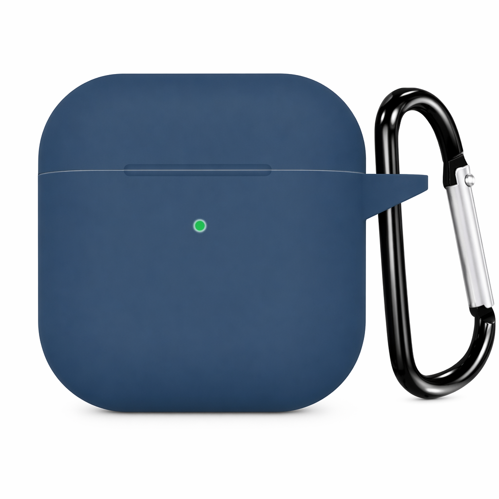 Water-resistant Silicone Carrying Case with Keychain for Airpods (Set of 3) Navy
