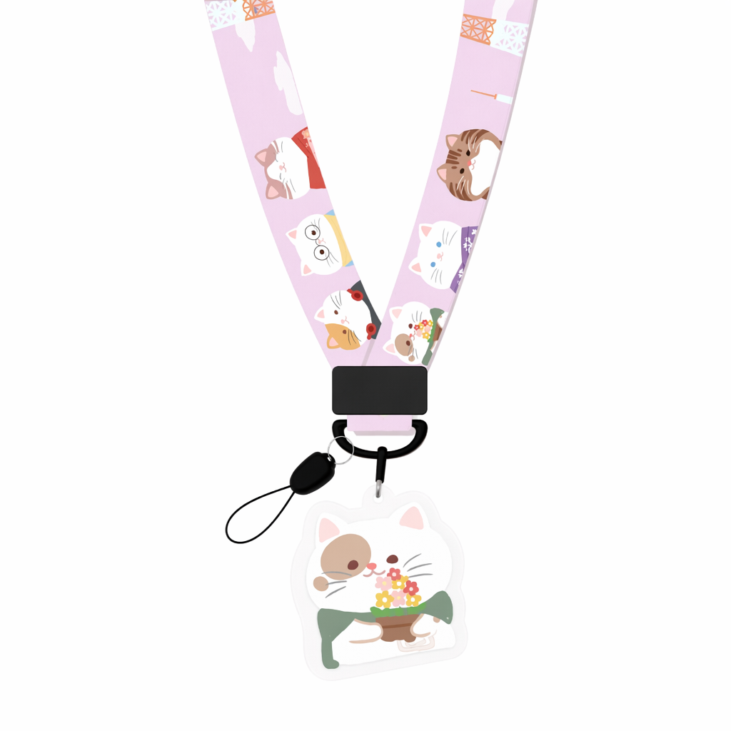 Cute Animal Lanyard with Charm Cats in Japan