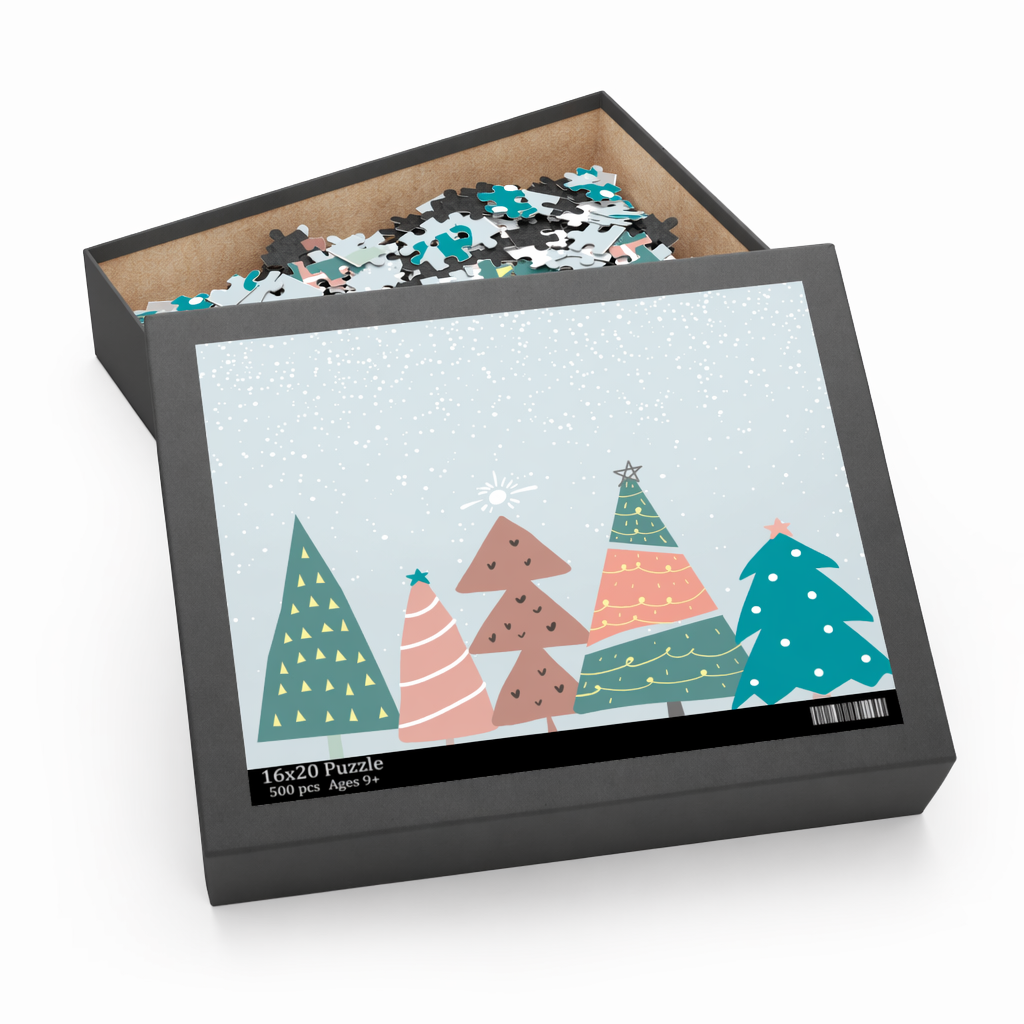 Snowy Christmas Trees Puzzle - 500 Pieces Default