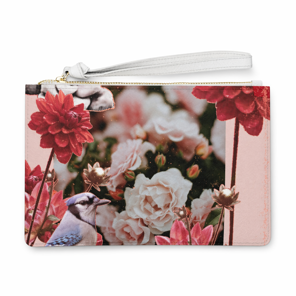 Floral Edgy Style Plant-Based Zippered Clutch Purse Default