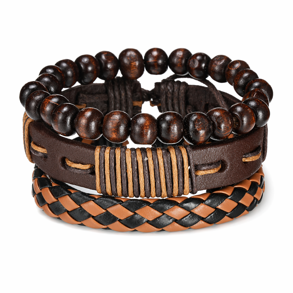 Contemporary Men's Layered Wristband S39