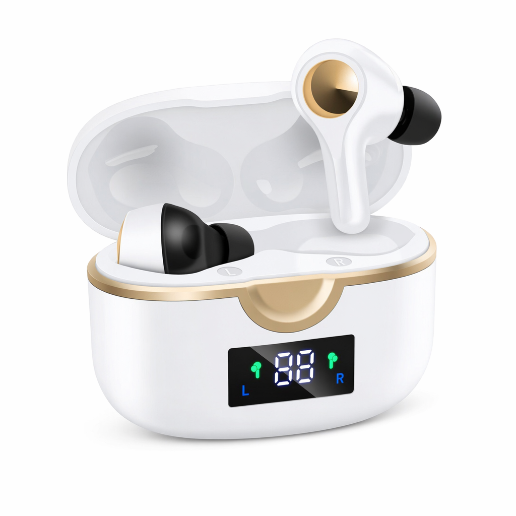 Powerful Bass Touch Bluetooth 5.0 T22PRO Earbuds with a Ninja Dragon Twist White
