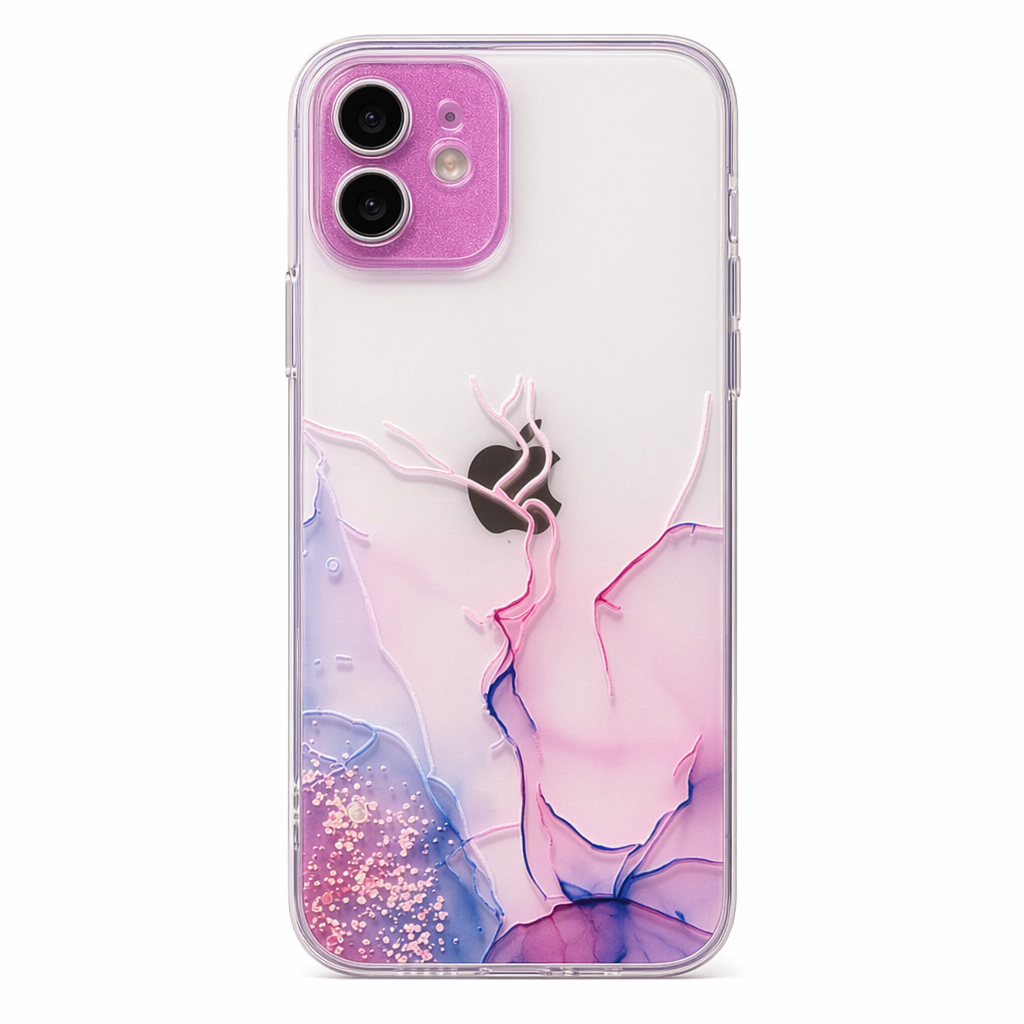 Clear Watercolor Case for iPhone Pink
