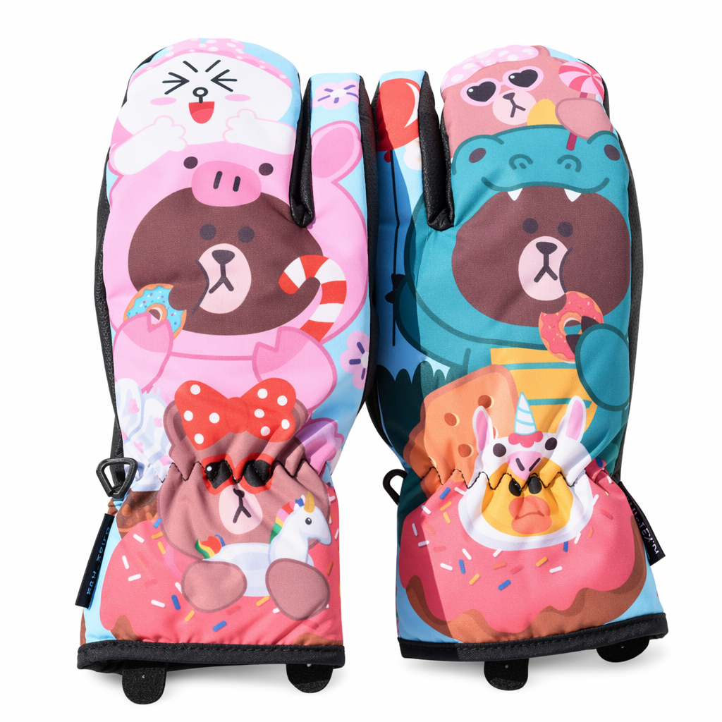 Snowboard Mittens with Cute Design G