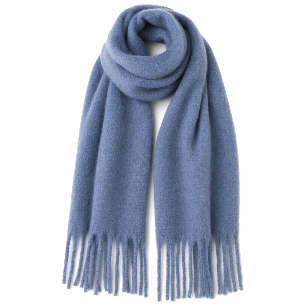 Thick and Cozy Wrap Scarf Blue