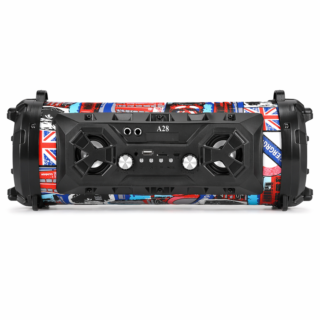 Portable Dragon Bluetooth Speaker with FM Radio Connectivity Red