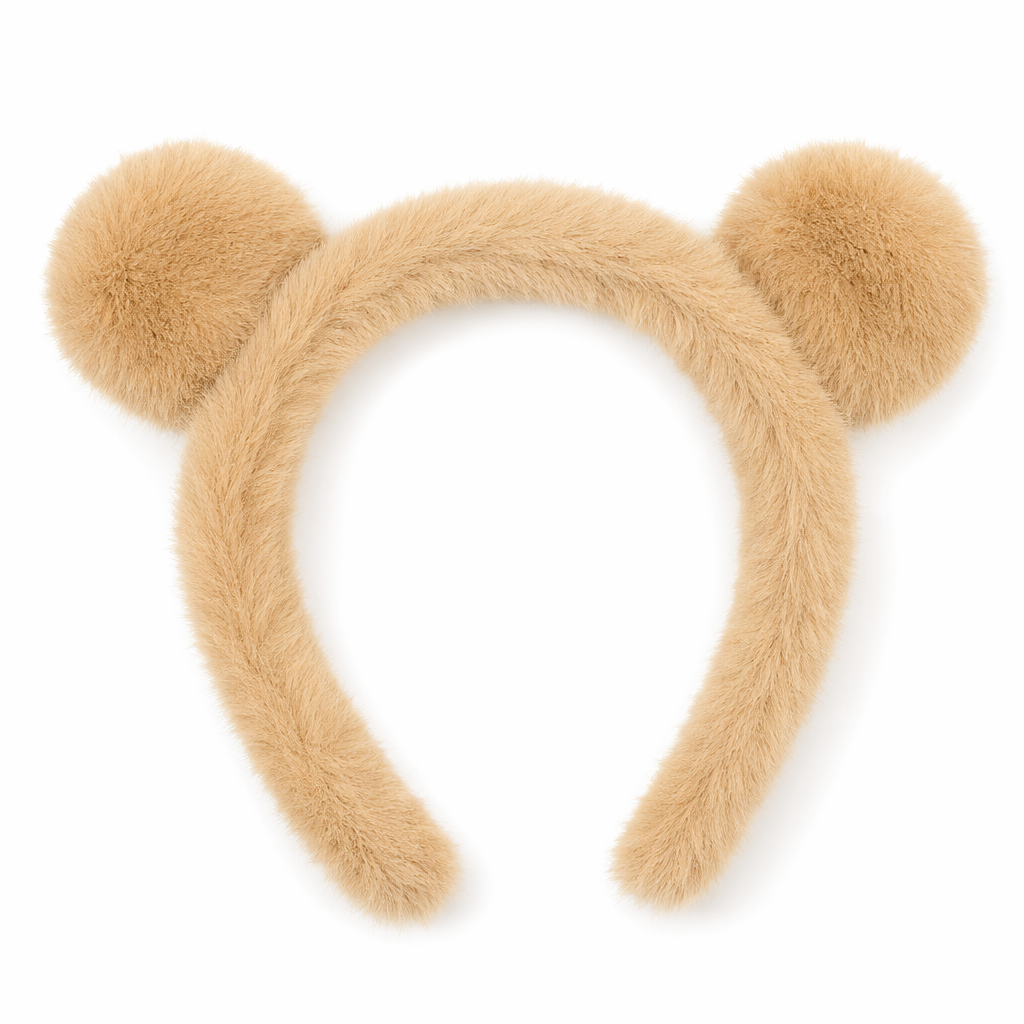 Winter Bear-Eared Stuffed Headband Brown
