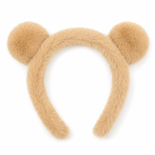Winter Bear-Eared Stuffed Headband Brown