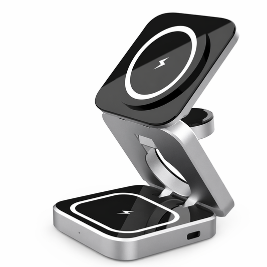 3 in 1 Foldable Phone Stand with Wireless Charging Capability Default