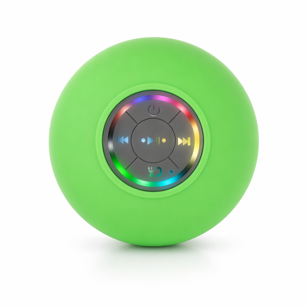 Compact Waterproof Bluetooth Speaker with RGB Lighting Green