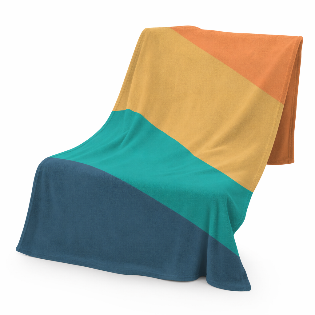 Plush Throw Blanket with Diagonal Stripes Default