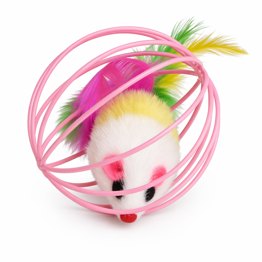 Hilarious Spinning Cat Toy Set with 5 Cages Default