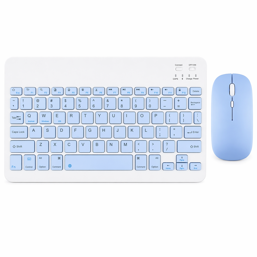 10" Wireless Bluetooth Keyboard and Mouse Set by "" Sky Blue