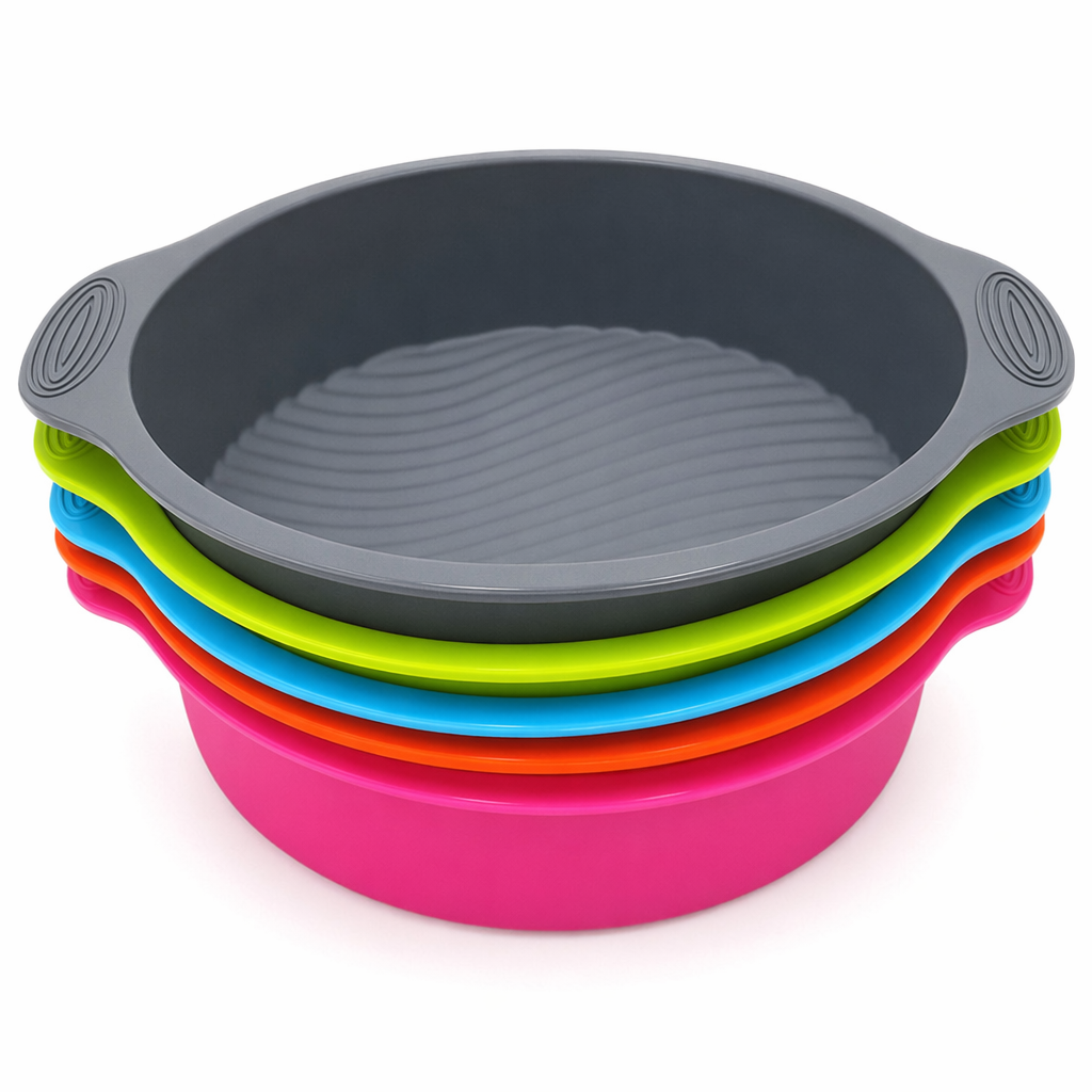 Set of 10 DIY Round Cake Pans - 3D Silicone Mold for 9-inch Cakes - Wholesale Bulk Purchase Blue