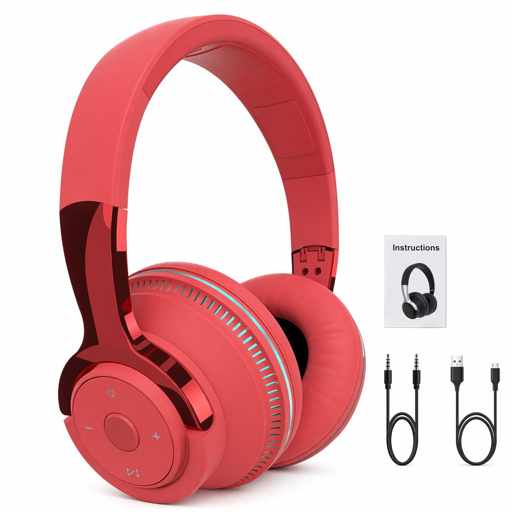Wireless Gaming Headset with Bluetooth for Light Changing - Ninja Dragon Red