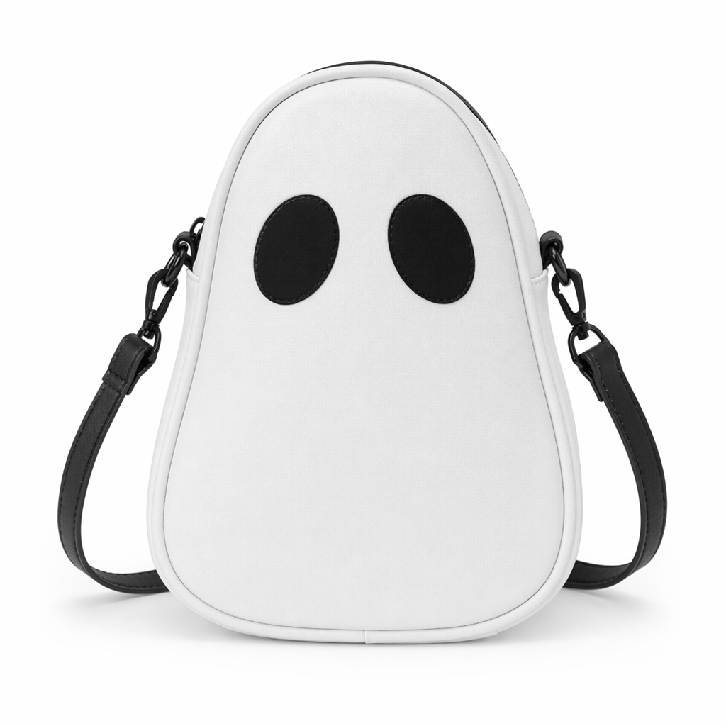 Cute Ghoul Shoulder Bag - PU Faux Leather Cool White
