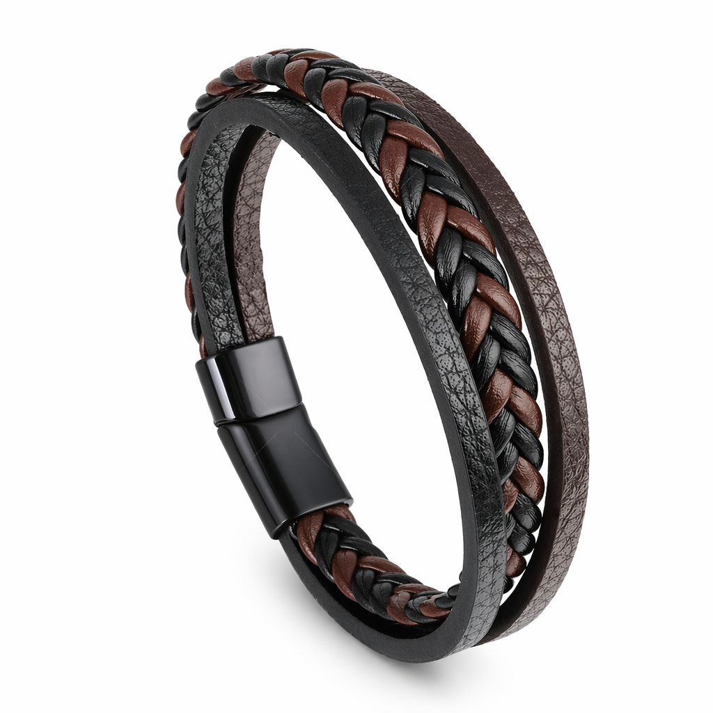Vegan Leather Bracelet with a Layered Appearance 9