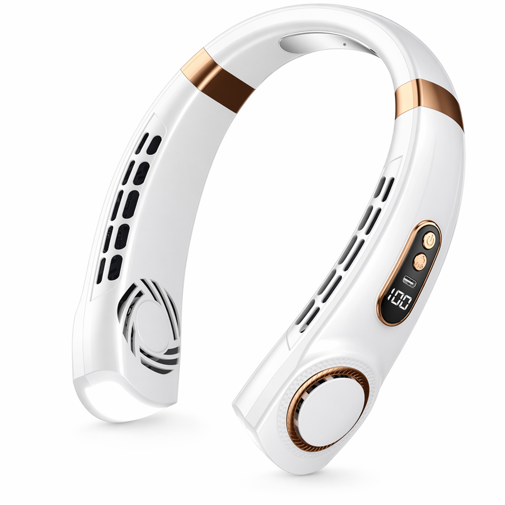 5-Speed LED Wearable Fan White