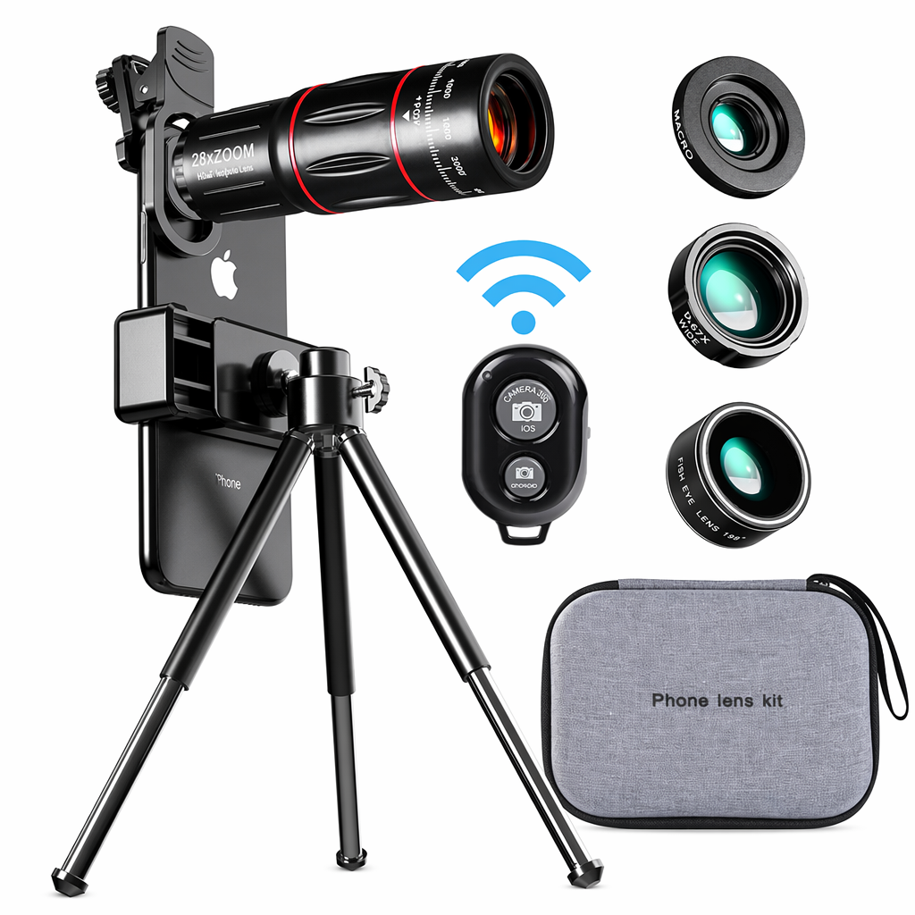 Dragon Bluetooth Telescope Lens Kit with 28X Ultra HD Zoom and Tripod Compatibility Default