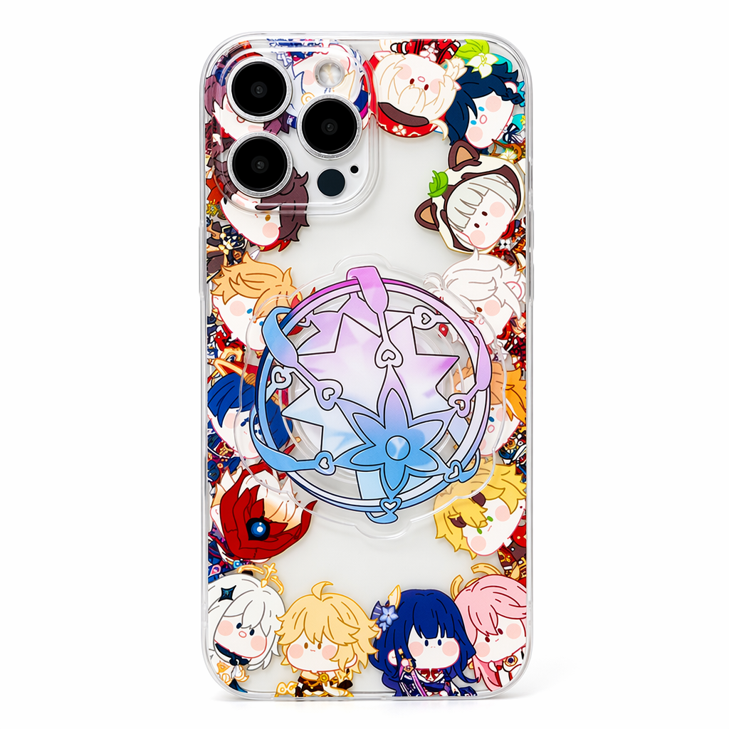 Chibi Genshin Impact Phone Grips with Characters Intertwined Fate