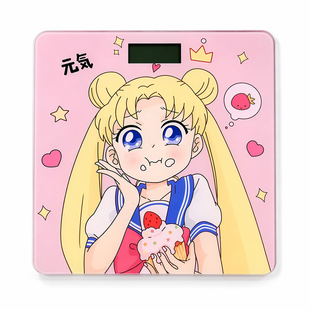 Cute Rechargeable Bathroom Scale with LCD Display Default