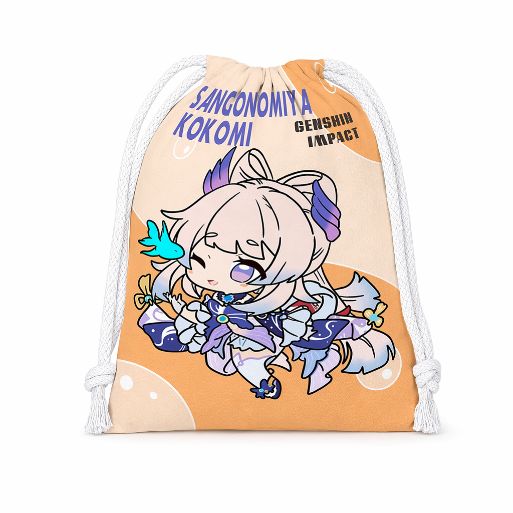 Chibi Genshin Drawstring Bags Set Kokomi