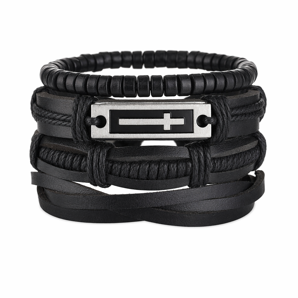 Gothic Layered Bracelet for Men S99B7