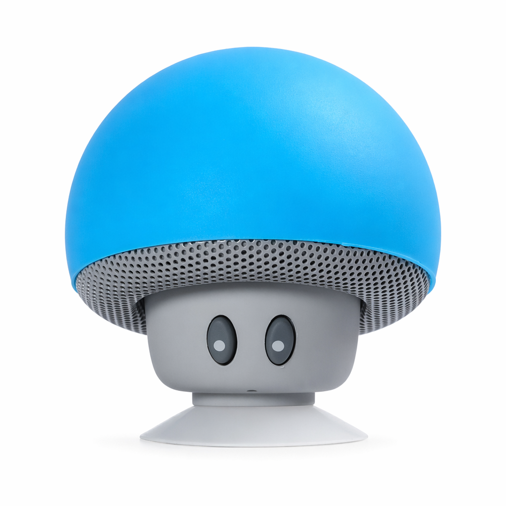 Suction Cup Mushroom Bluetooth Speakers with Wireless Portability and Integrated Microphone Dark Blue